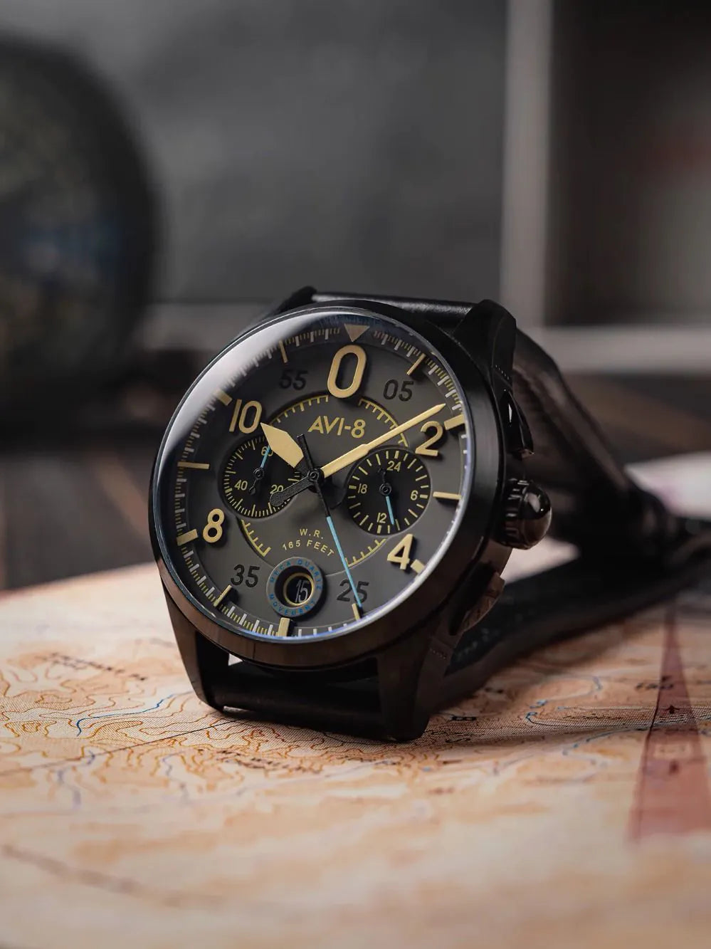 AVI-8 AV-4089-08 Mens Watch Spitfire Lock Chronograph 42mm 5ATM