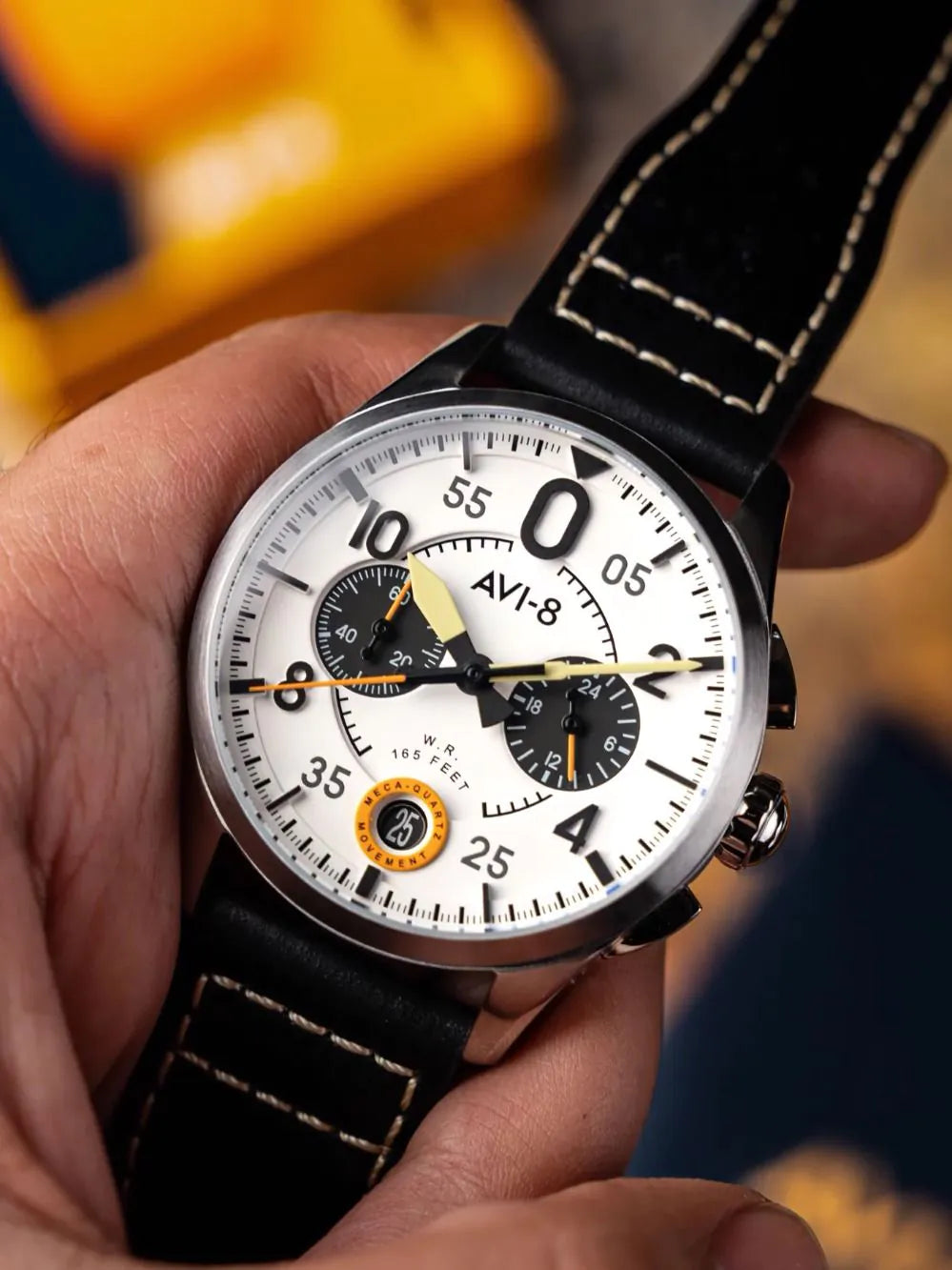 AVI-8 AV-4089-0B Mens Watch Spitfire Lock Chronograph 42mm 5ATM