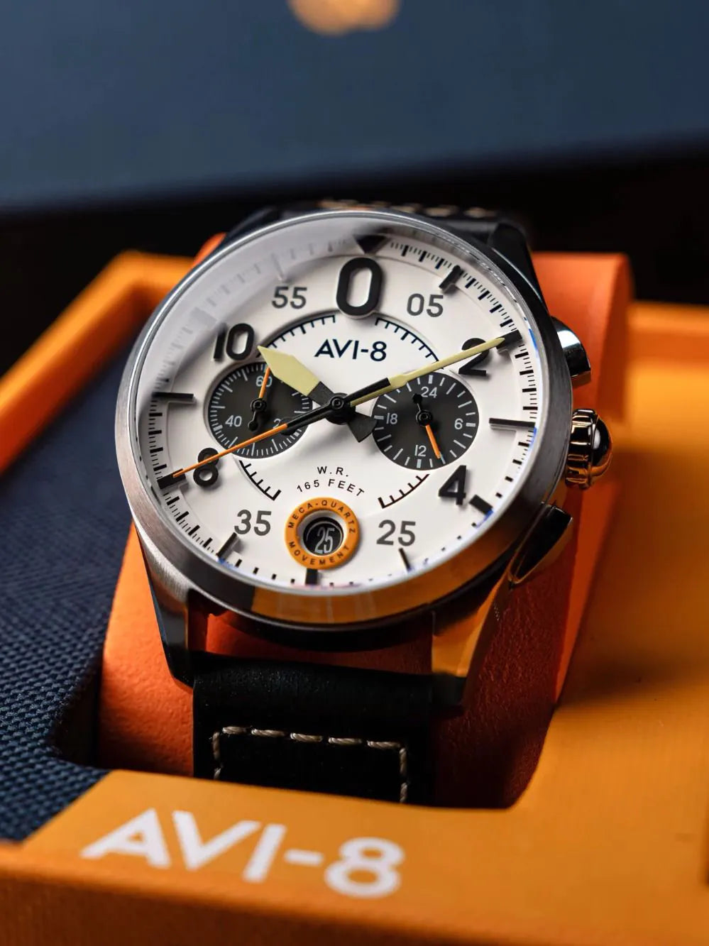 AVI-8 AV-4089-0B Mens Watch Spitfire Lock Chronograph 42mm 5ATM