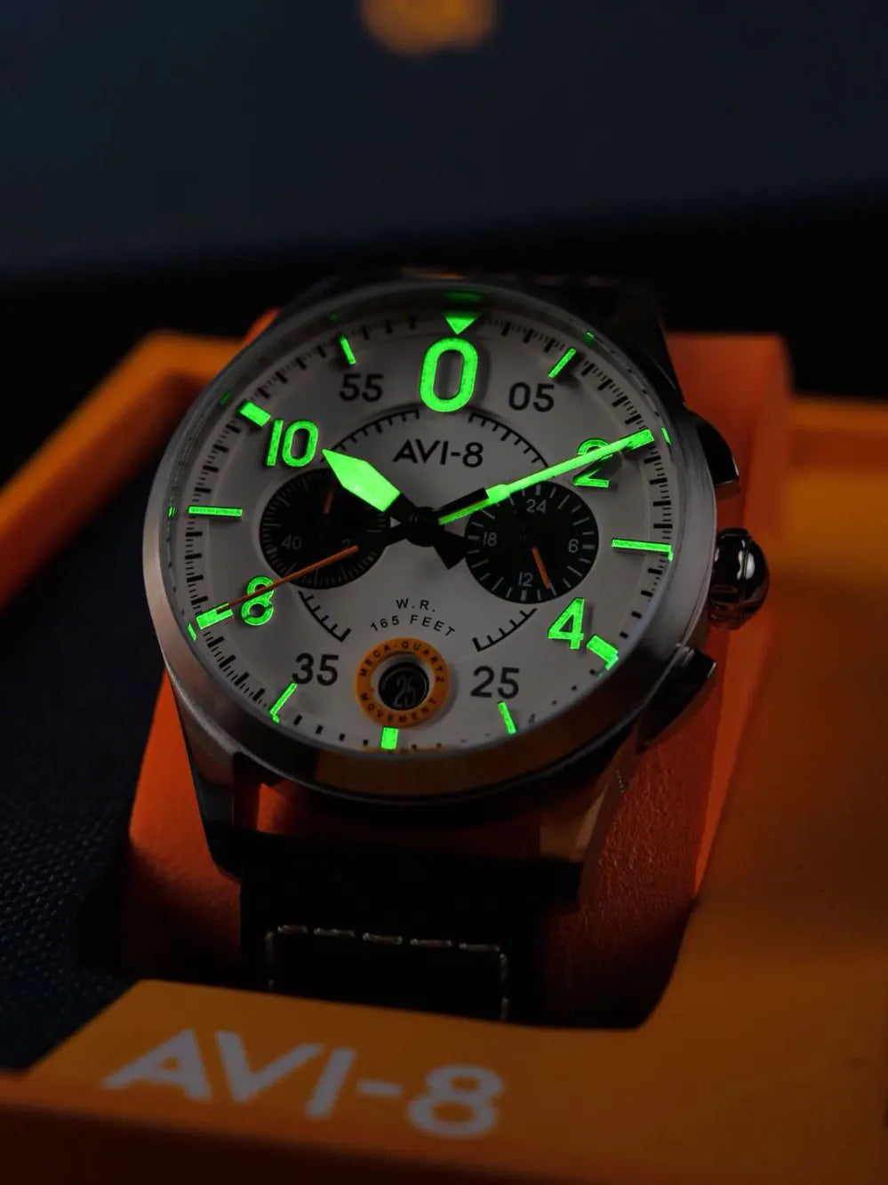 AVI-8 AV-4089-0B Mens Watch Spitfire Lock Chronograph 42mm 5ATM