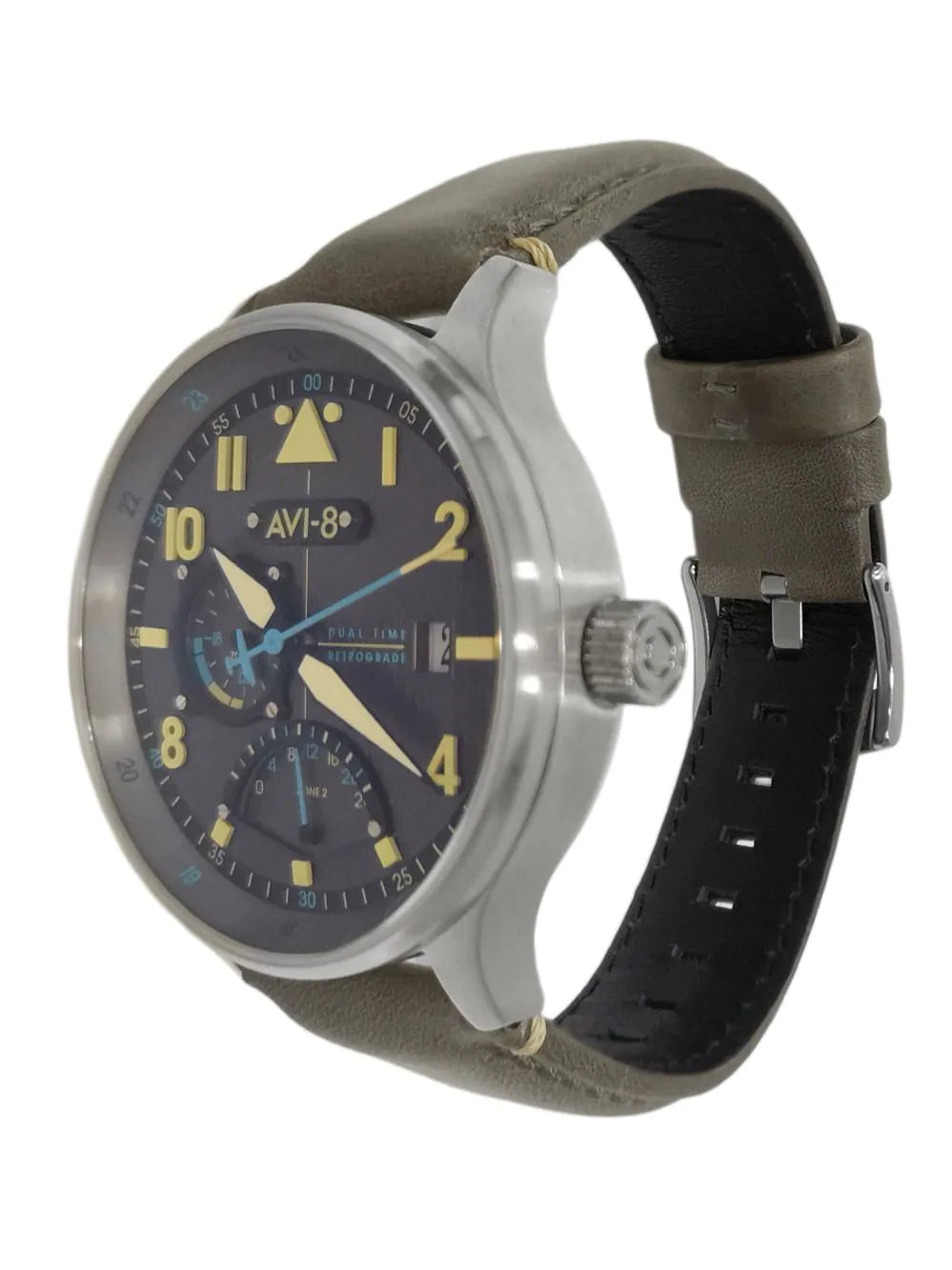 AVI-8 AV-4101-09 Mens Watch Hawker Hurricane McKellar Dual Time 44mm 5ATM