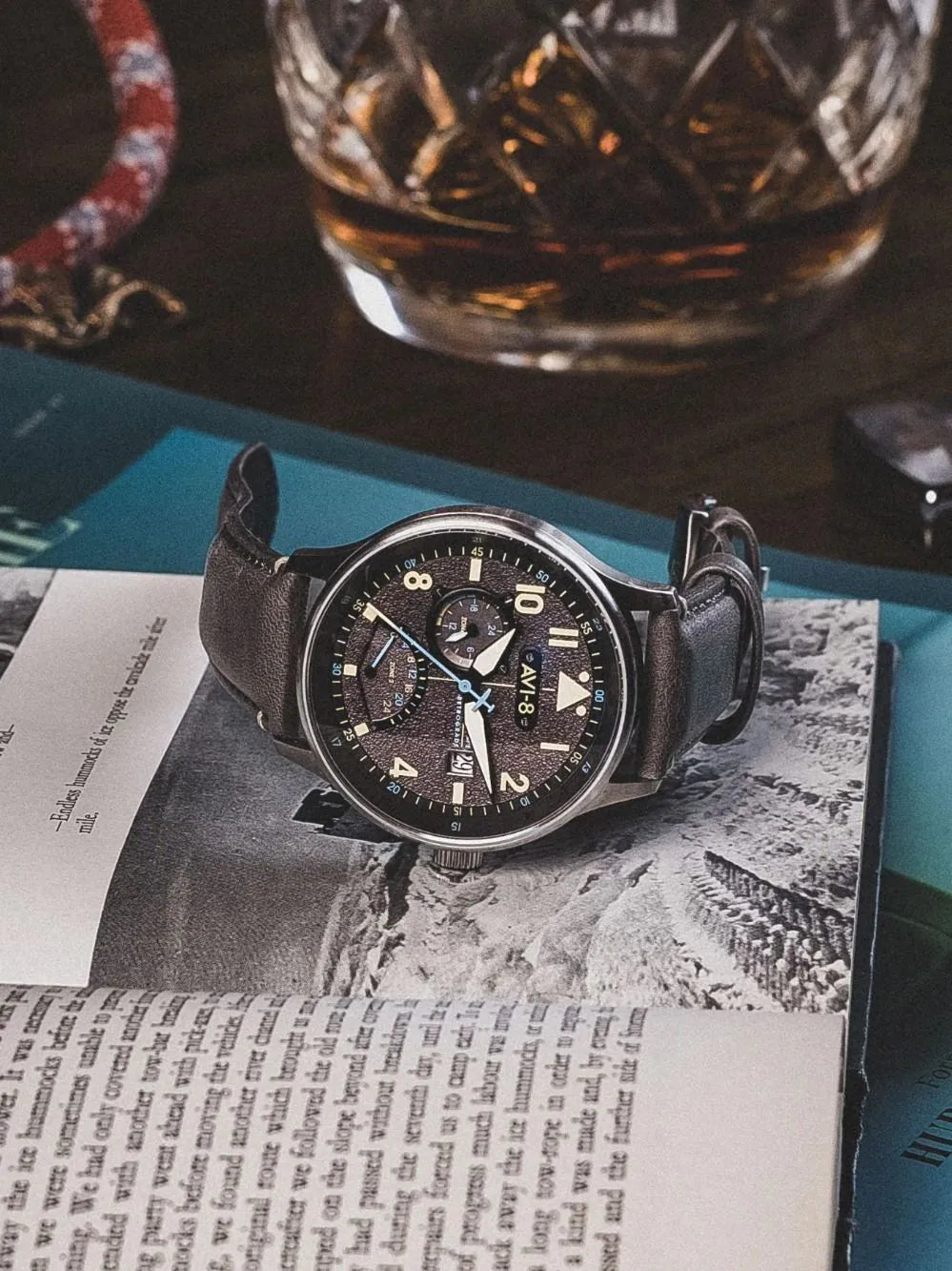 AVI-8 AV-4101-09 Mens Watch Hawker Hurricane McKellar Dual Time 44mm 5ATM