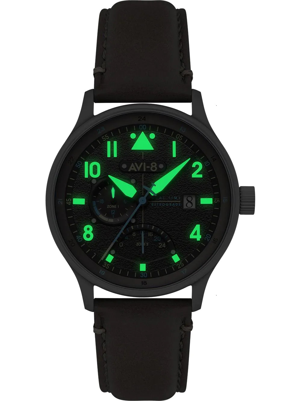 AVI-8 AV-4101-09 Mens Watch Hawker Hurricane McKellar Dual Time 44mm 5ATM