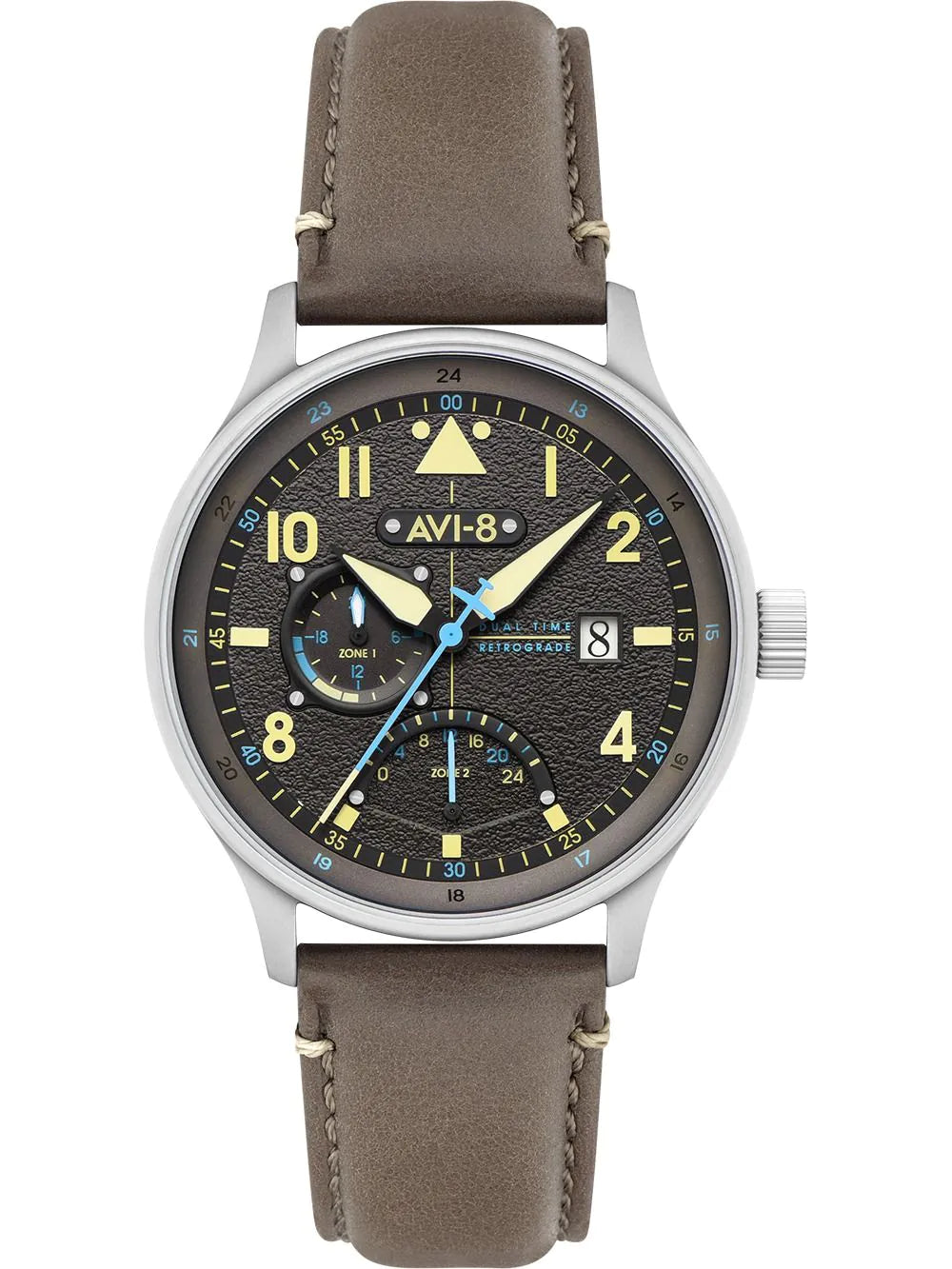 AVI-8 AV-4101-09 Mens Watch Hawker Hurricane McKellar Dual Time 44mm 5ATM