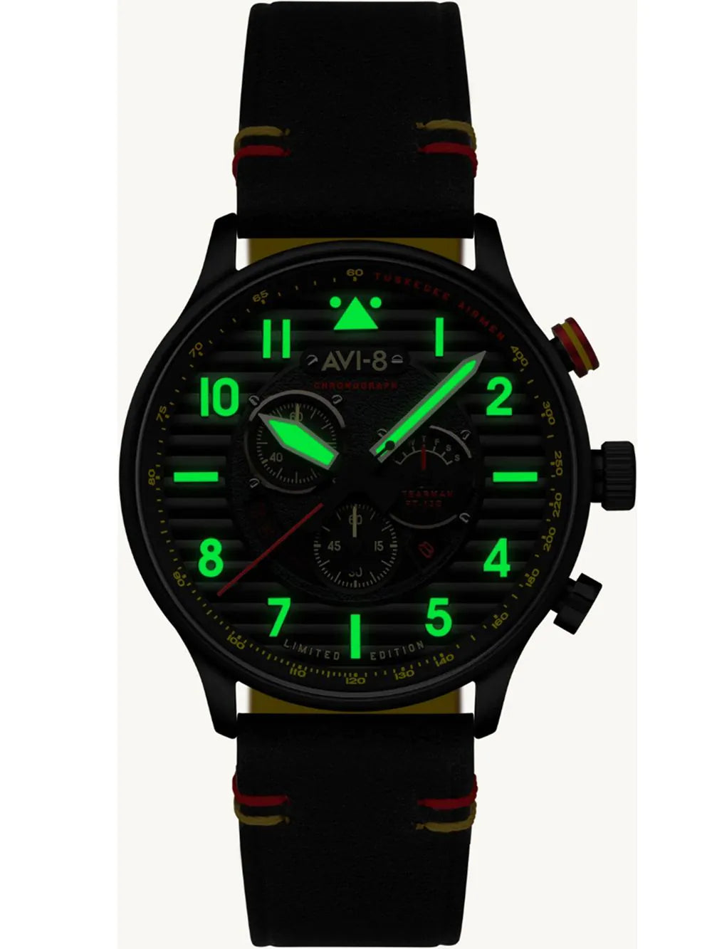 AVI-8 AV-4109-01 Mens Watch Flyboy Spirit of Tuskegee Limited Chrono 44mm 5ATM