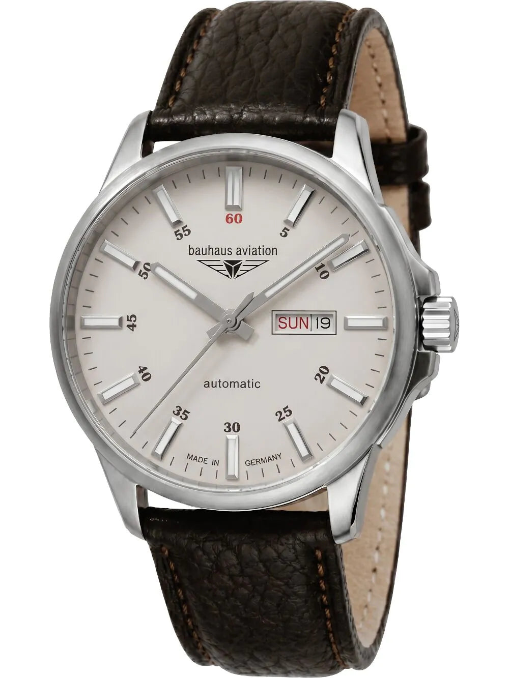 Bauhaus 2866-5 Mens Watch Aviation Automatic Titanium 42mm 10ATM