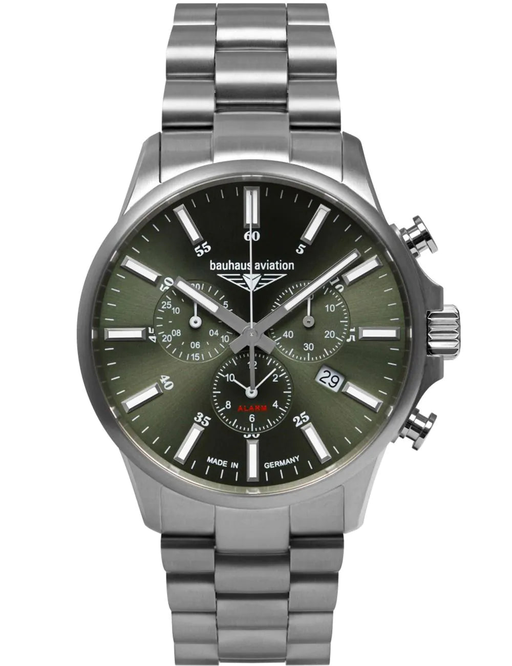 Bauhaus 2880M-4 Mens Watch Aviation Chrono Titanium 42mm 10ATM