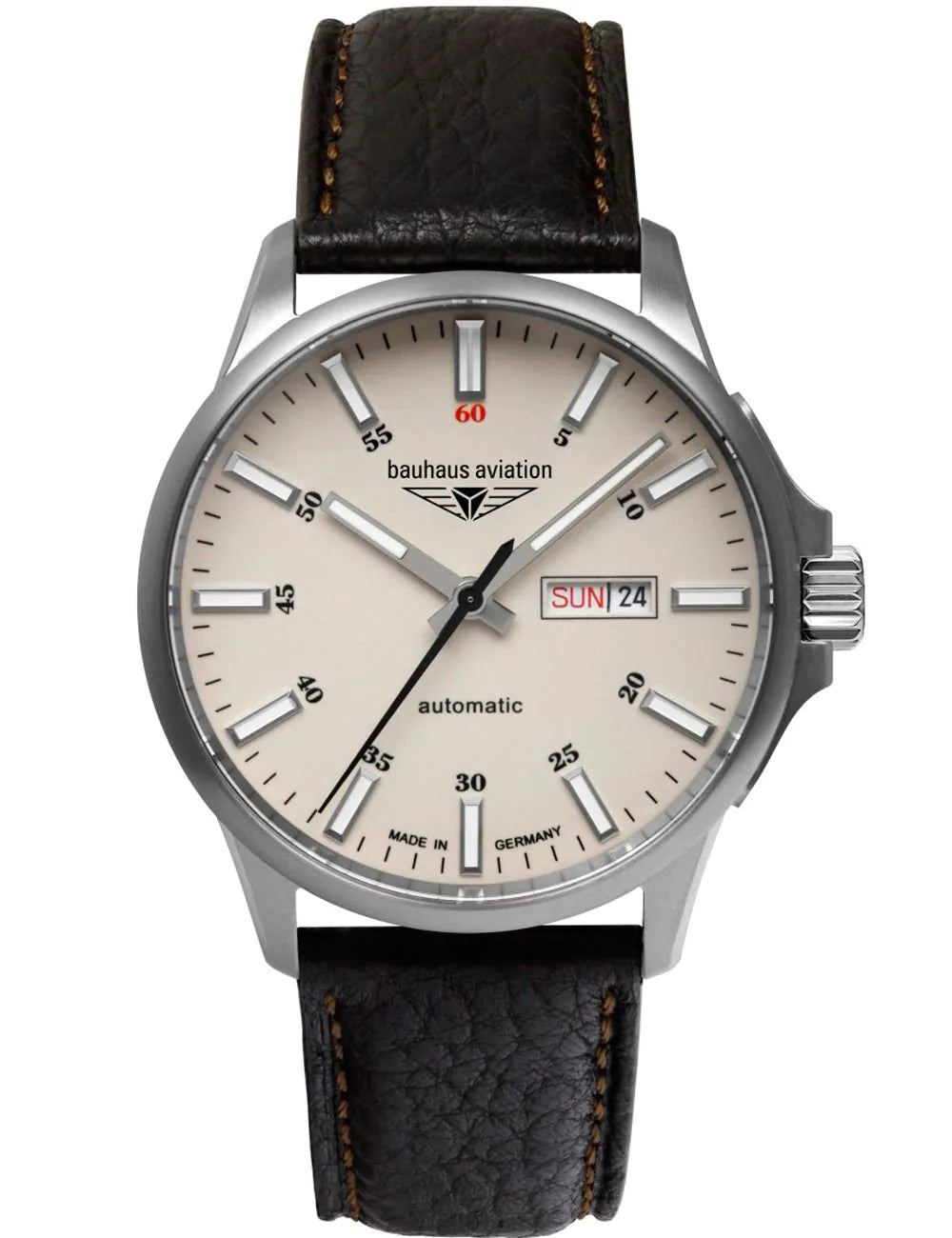 Bauhaus 2866-5 Mens Watch Aviation Automatic Titanium 42mm 10ATM