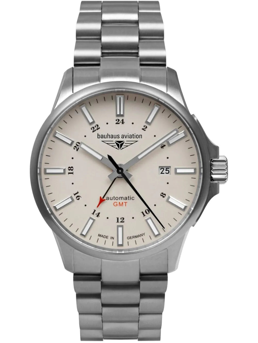 Bauhaus 2868M-5 Mens Watch Aviation Automatic Titanium GMT 42mm 10ATM