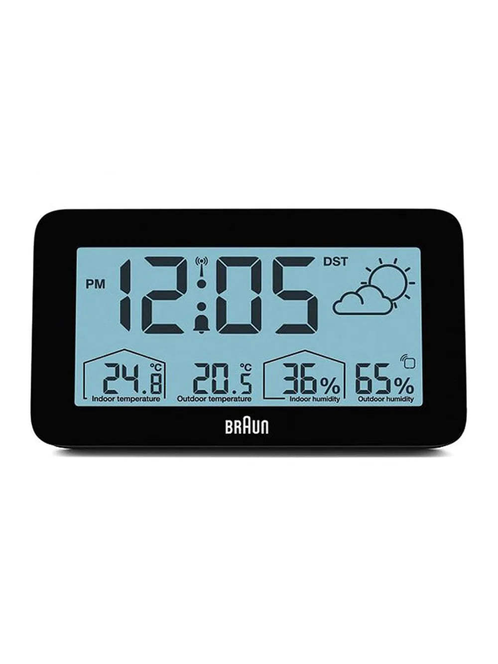 Braun BC13BP-DCF digital radio alarm clock w. weather station