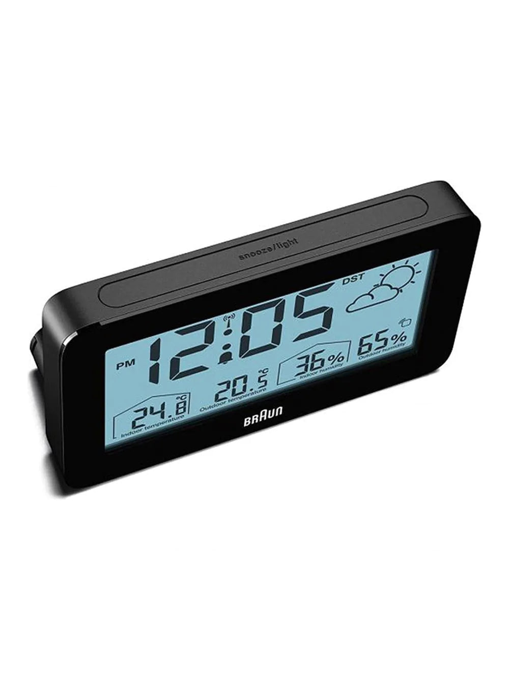 Braun BC13BP-DCF digital radio alarm clock w. weather station