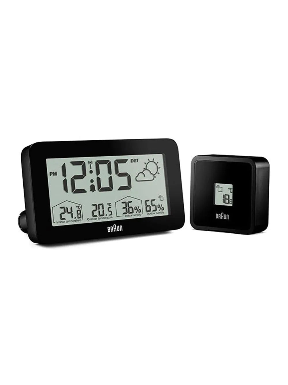 Braun BC13BP-DCF digital radio alarm clock w. weather station