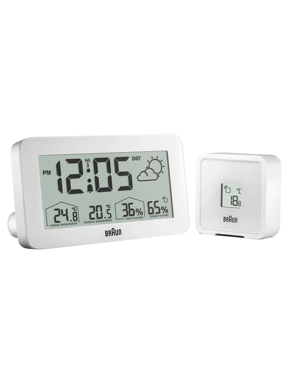 Braun BC13WP-DCF digital radio alarm clock w. weather station