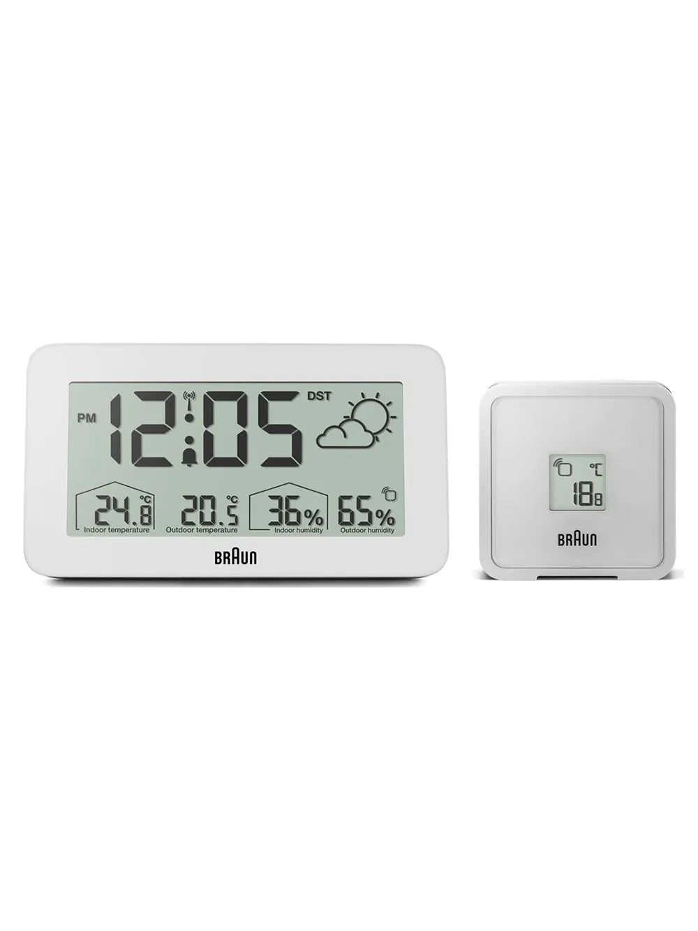 Braun BC13WP-DCF digital radio alarm clock w. weather station