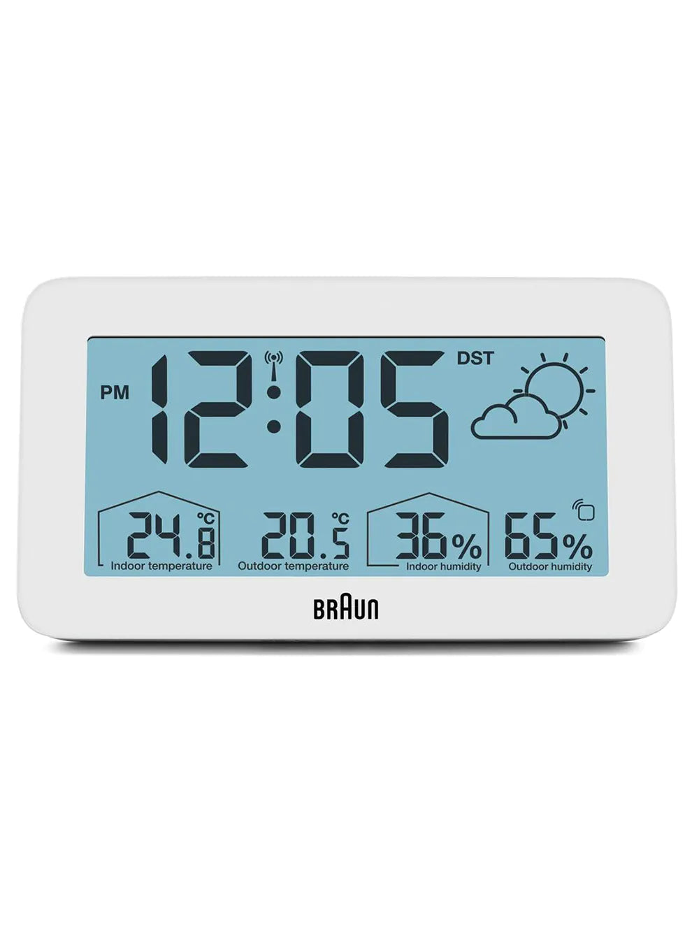 Braun BC13WP-DCF digital radio alarm clock w. weather station