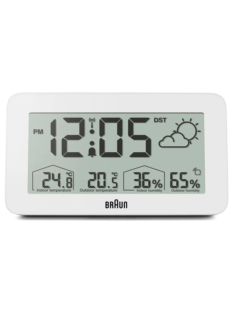 Braun BC13WP-DCF digital radio alarm clock w. weather station