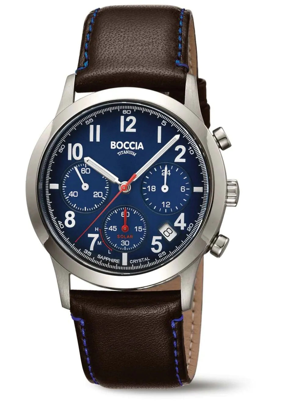 Boccia 3735-02 Mens Watch Titanium Solar Chronograph 40mm 5ATM