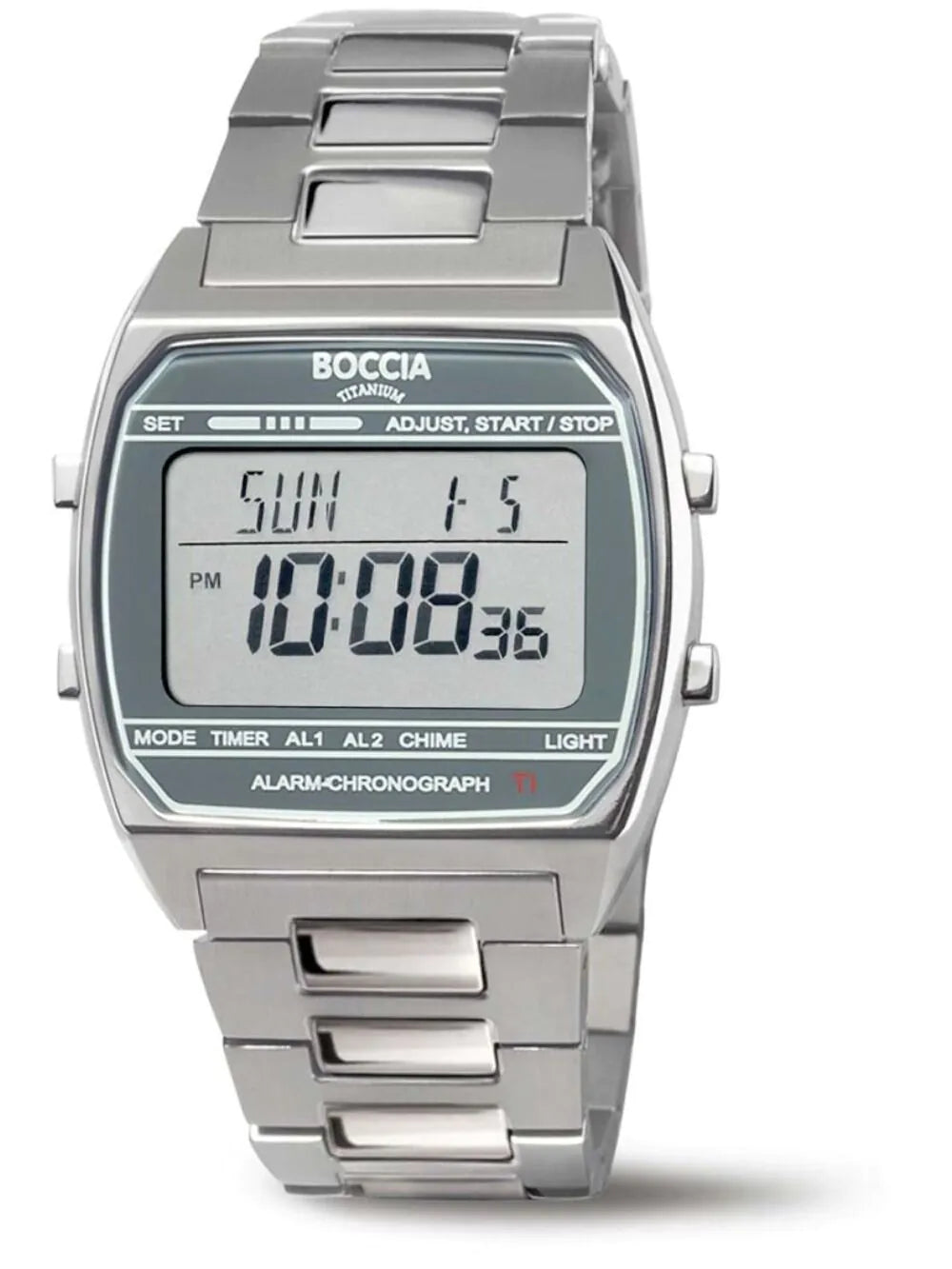 Boccia 3738-05 Mens Watch Titanium Digital Chronograph 37mm 5ATM