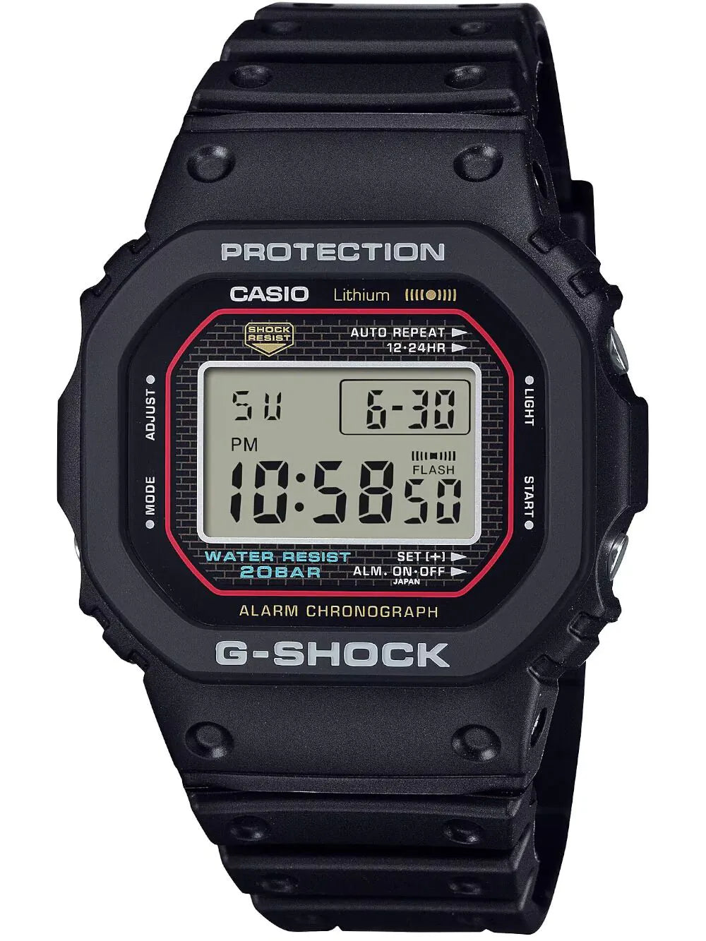 Casio DW-5000R-1AER Mens Watch G-Shock Digital Chronograph 43mm 20ATM