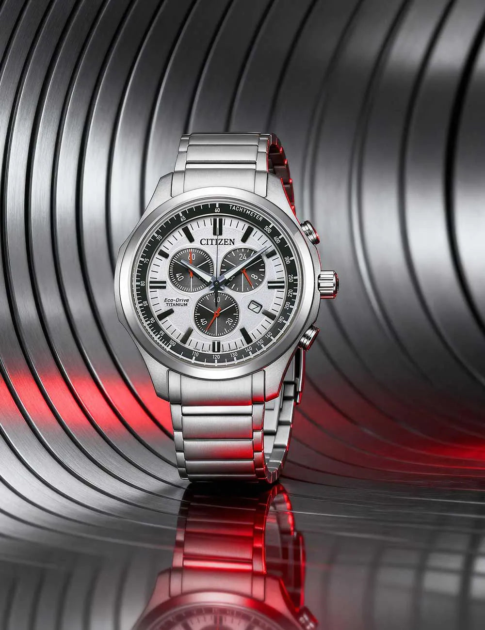 Citizen AT2530-85A Eco-Drive Titanium Chronograph Mens Watch 43mm 10ATM