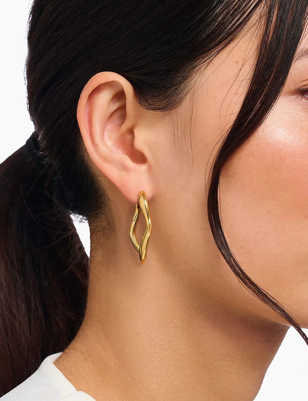 Thomas Sabo CR755-413-39 Hoop Earrings big Natural Beauty Gold-Plated Ladies