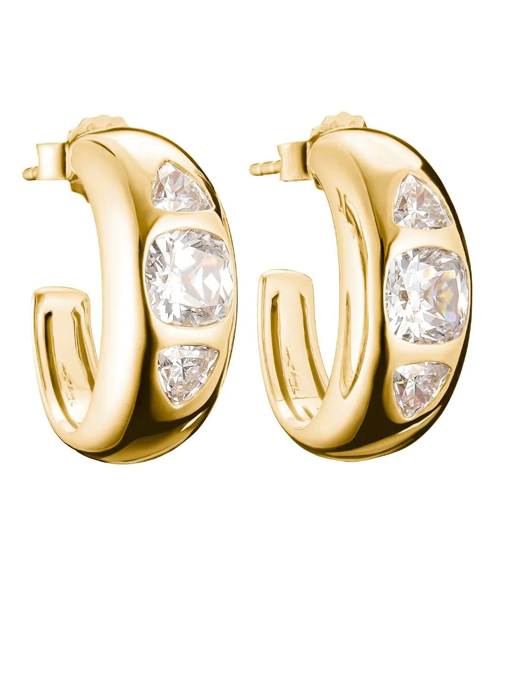 Thomas Sabo CR759-414-14 Hoop earrings with white zirconia stones 20,0 mm Gold-plated Ladies