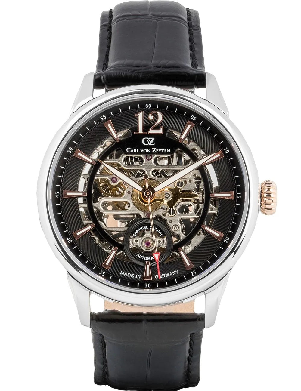 Carl von Zeyten CVZ0080BKRS Mens Watch Schramberg Automatic Limited Edition 43mm 5ATM