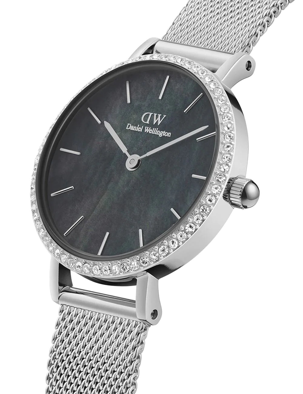 Daniel Wellington DW00100661 Ladies Watch Petite Lumine Bezel Sterling Black 28mm 3ATM