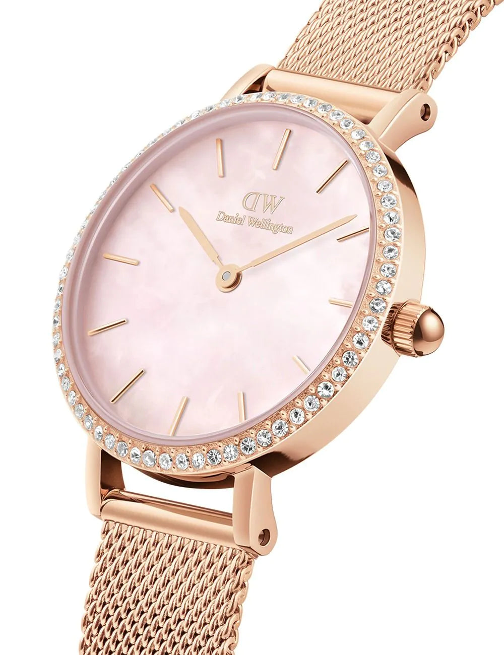 Daniel Wellington DW00100663 Ladies Watch Petite Lumine Bezel Melrose Pink 28mm 3ATM