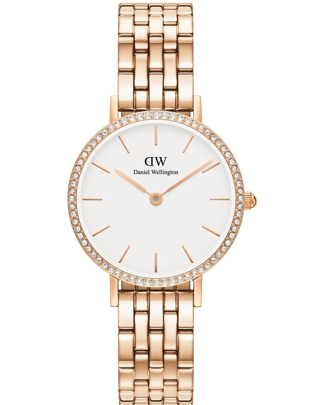 Daniel Wellington DW00100666 Ladies Watch Petite Lumine Bezel 5-Link Melrose 28mm 3ATM