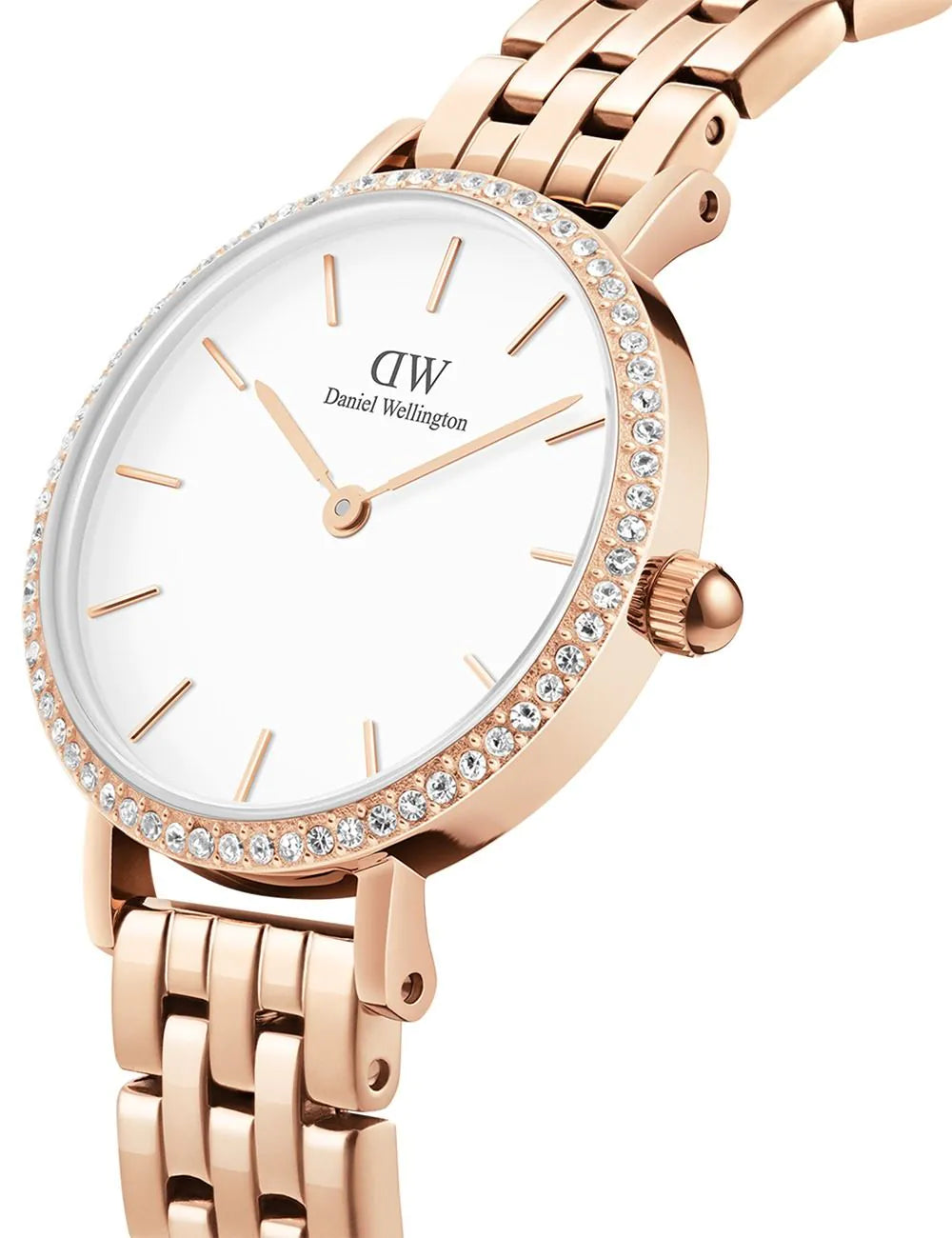 Daniel Wellington DW00100666 Ladies Watch Petite Lumine Bezel 5-Link Melrose 28mm 3ATM