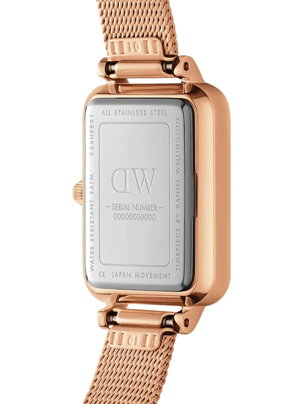 Daniel Wellington DW00100669 Ladies Watch Quadro Charm Bezel 26mm 3ATM