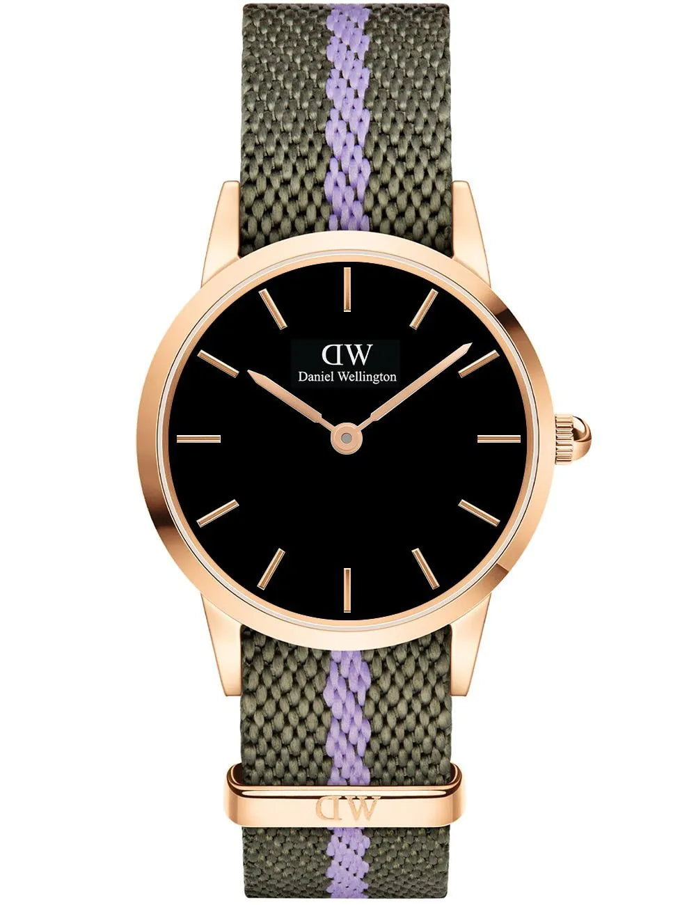 Daniel Wellington DW00100680 Ladies Watch Iconic NATO Green/Purple 28mm 3ATM