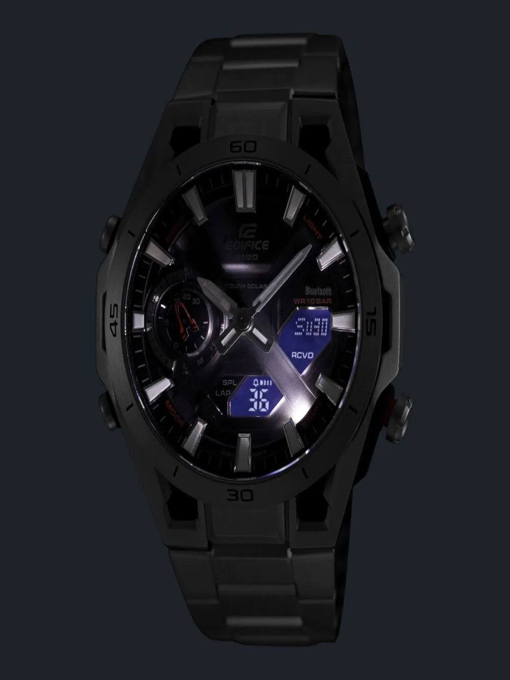 Casio ECB-2300DC-1AEF Mens Watch Edifice Solar 46mm 10ATM