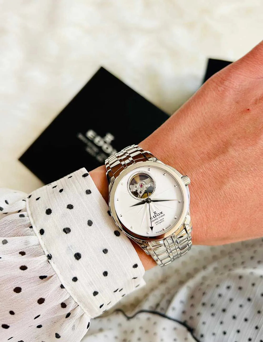 Edox 85013-3-AIN Grand Ocean Automatic Ladies Watch 33mm 5ATM