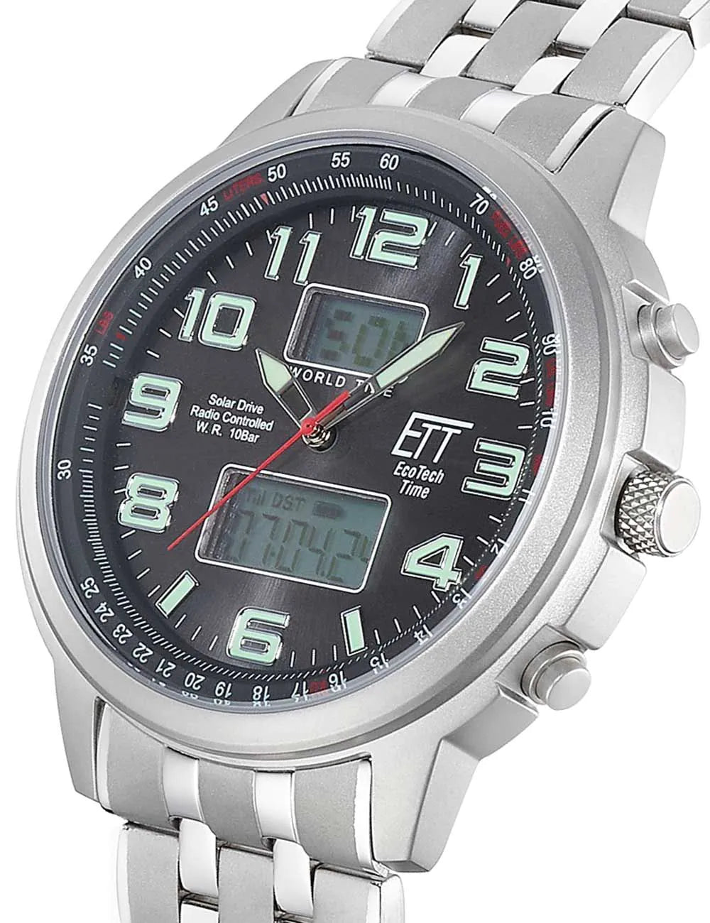 ETT EGS-11302-22M Solar Drive Radio Controlled Hunter II Chrono 48mm 10ATM