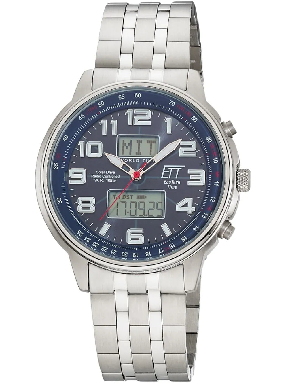 ETT Eco Tech Time EGS-11733-32M Mens Watch Solar Drive Radio-controlled 48mm 10ATM