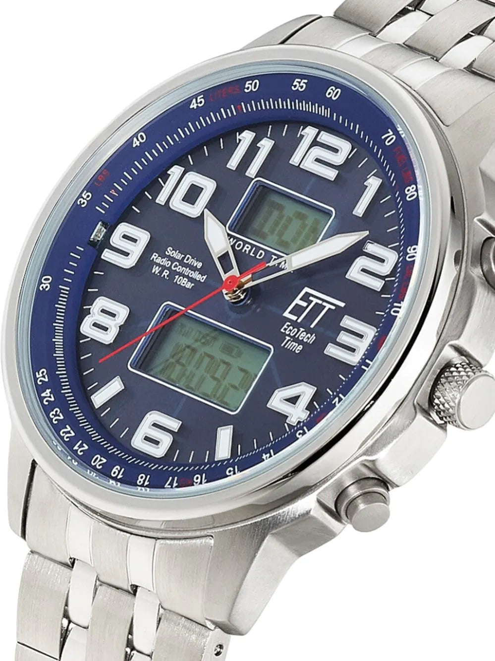 ETT Eco Tech Time EGS-11733-32M Mens Watch Solar Drive Radio-controlled 48mm 10ATM