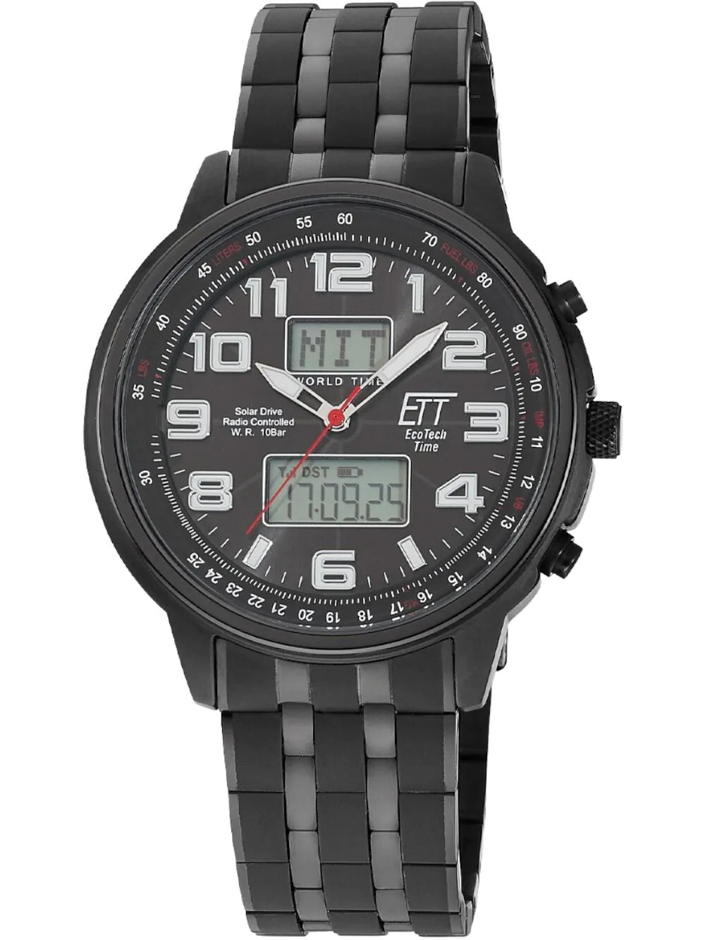 ETT Eco Tech Time EGS-11736-22M Mens Watch Solar Drive Radio-controlled 48mm 10ATM