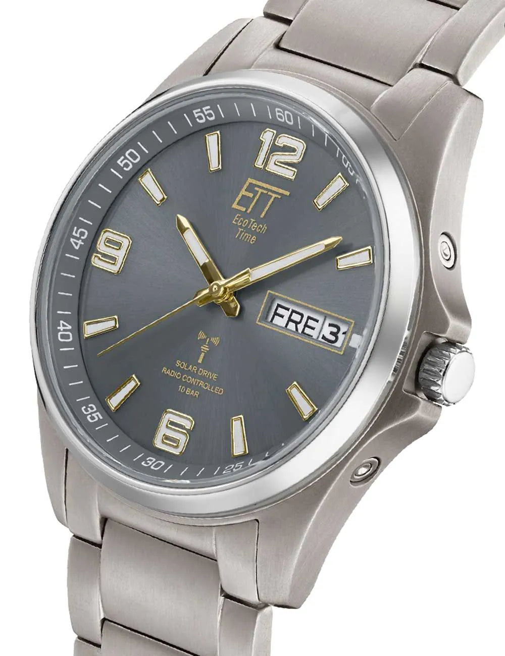 ETT Eco Tech Time EGT-11601-21M Herrenuhr Everest Solar Funkuhr 41mm 10ATM