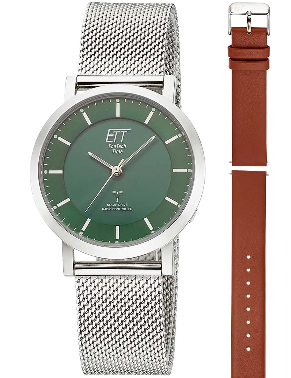 ETT Eco Tech Time ELS-11618-81MS Damenuhr Atacama Solar Funkuhr 36mm 5ATM