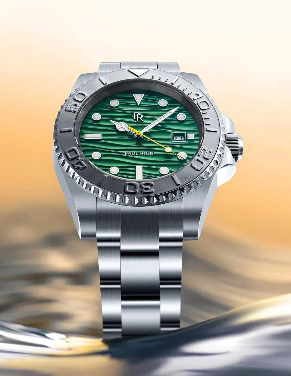 Paul Rich PR-46707 Herrenuhr Crystal Bay Emerald Isle Silver Green 40mm 5ATM