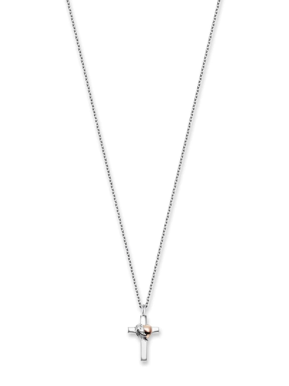 Engelsrufer ERN-CROSSHEART-BIR Cross Ladies Necklace 40mm, adjustable