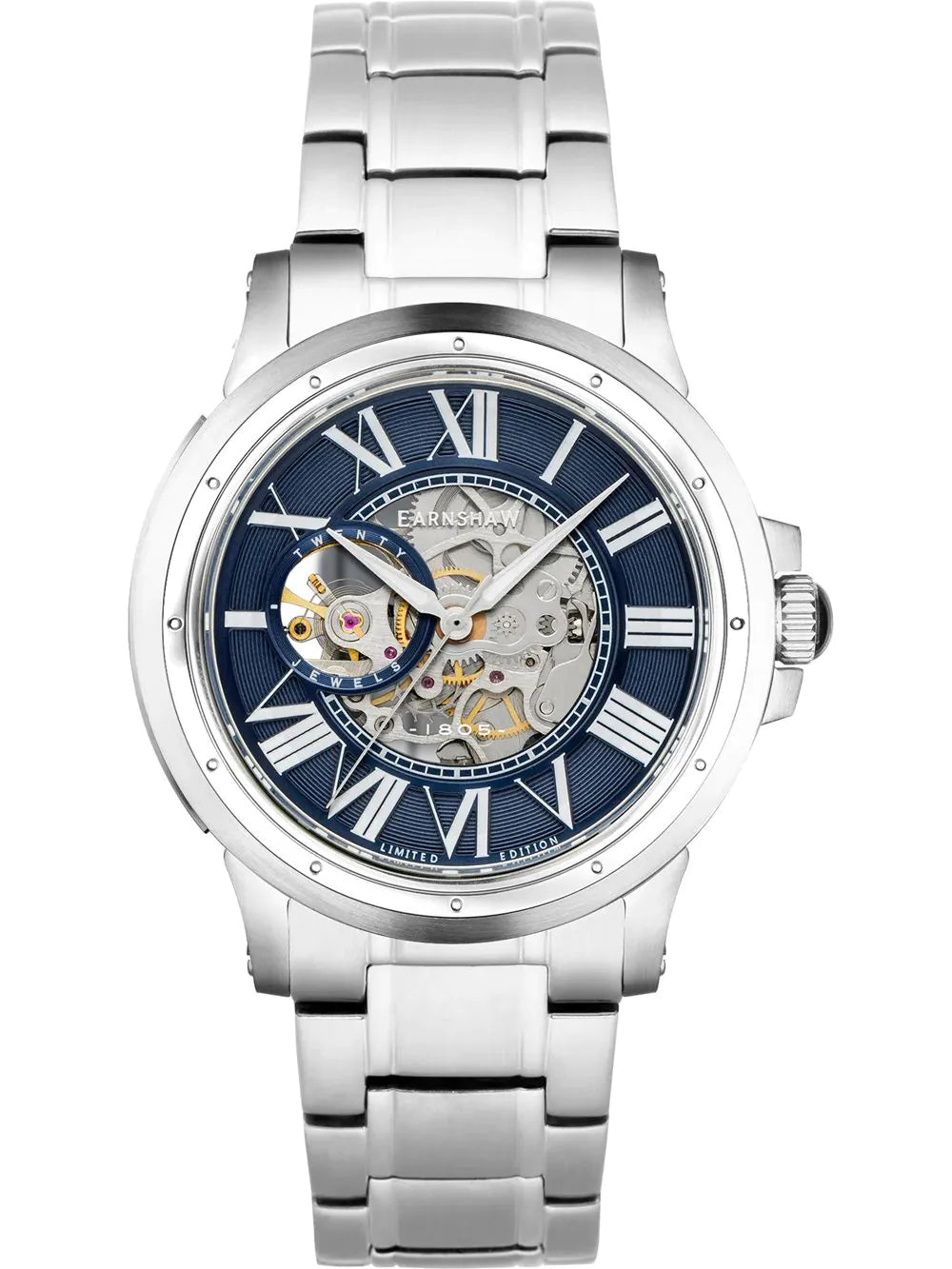 Thomas Earnshaw ES-8243-33 Comet Open Heart Skeleton Mens Watch 42mm