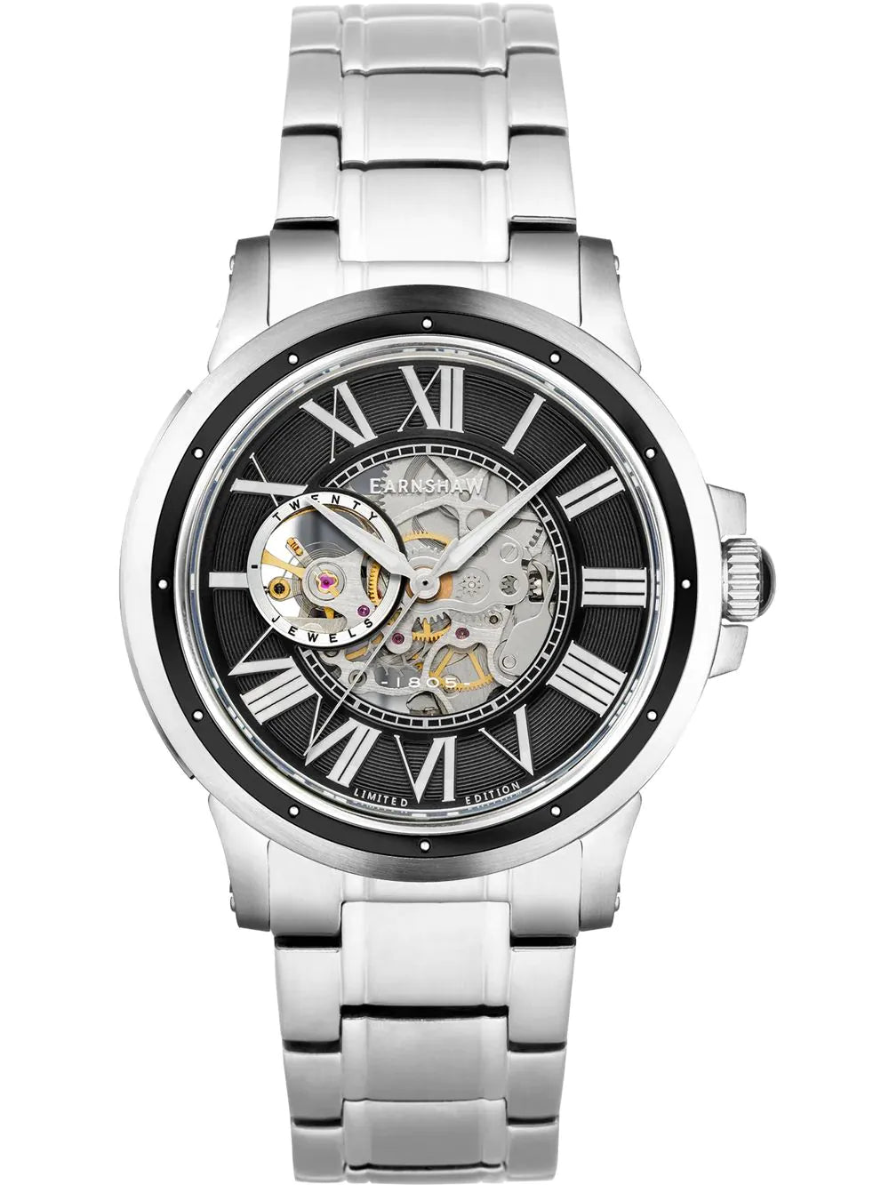 Thomas Earnshaw ES-8243-44 Comet Open Heart Skeleton Mens Watch 42mm