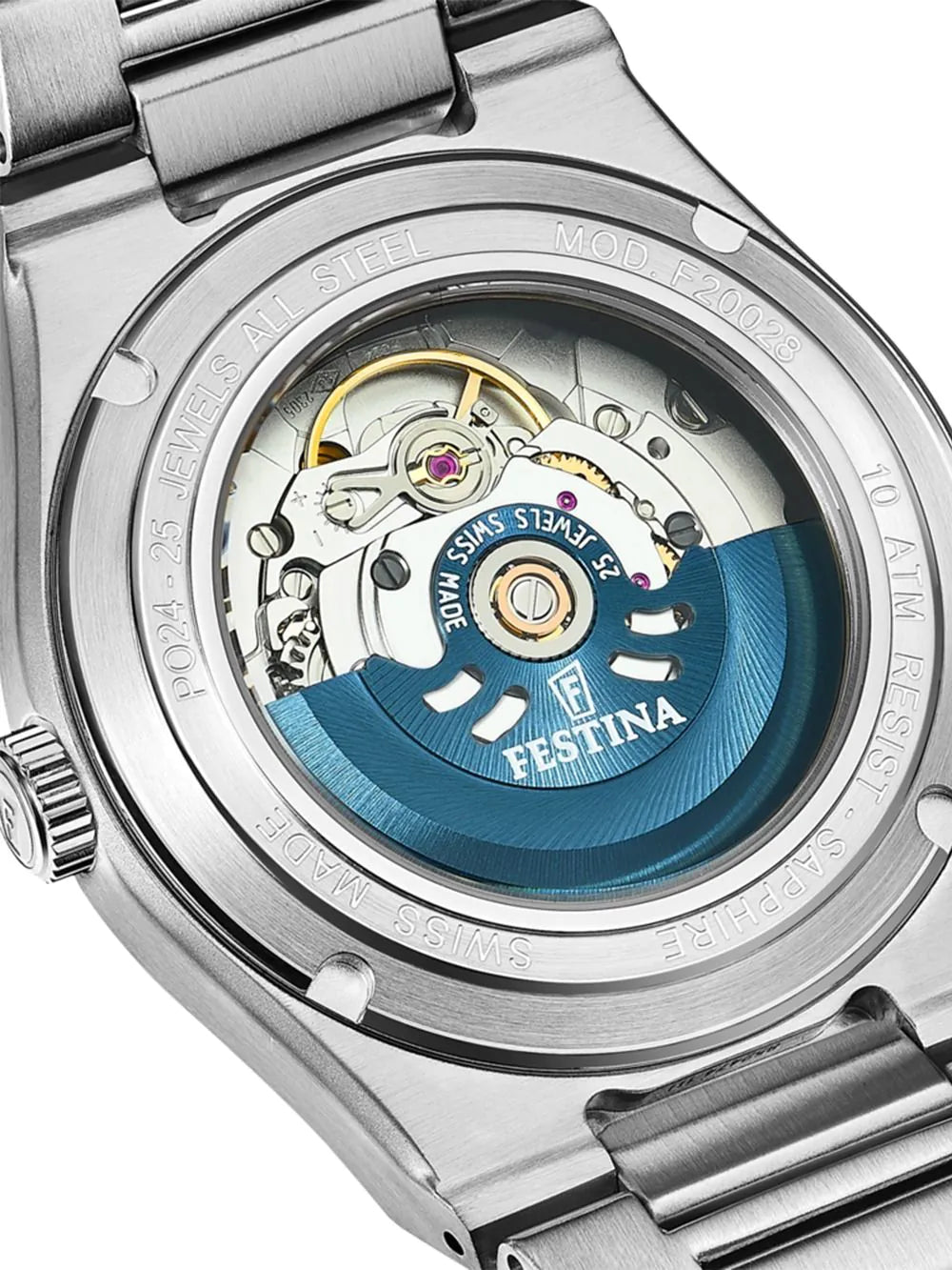 Festina F20028/3 Mens Watch Swiss Made Rivé Automatic 40mm 10ATM