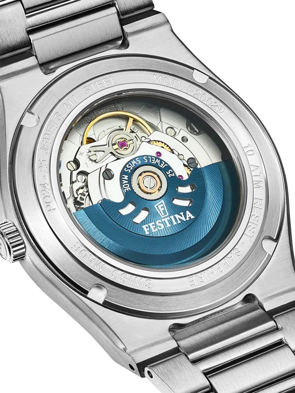 Festina F20029/3 Ladies Watch Swiss Made Rivé Automatic 35mm 10ATM