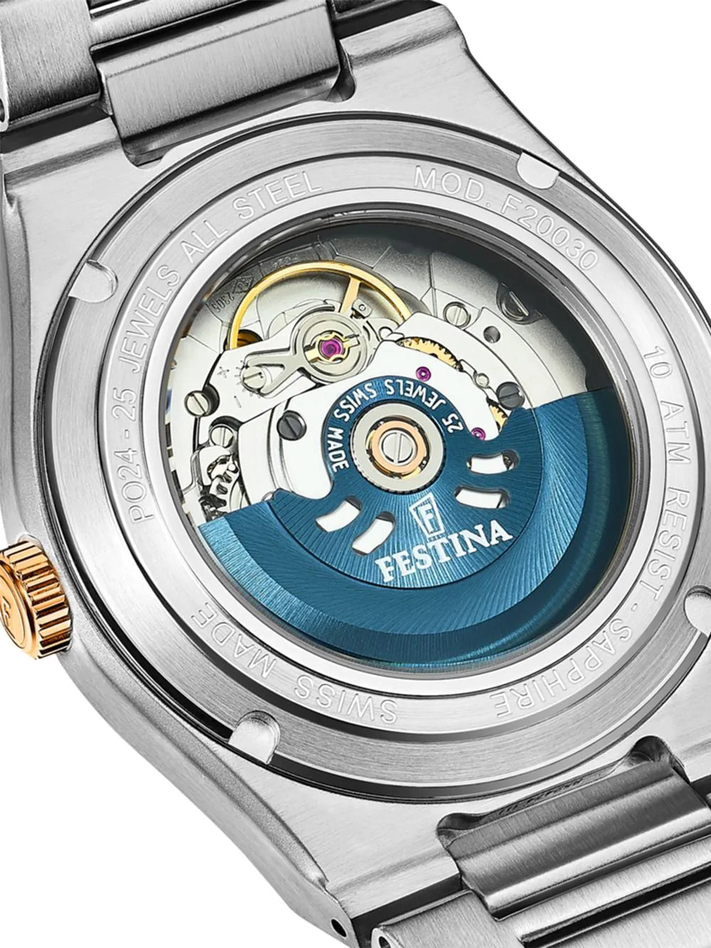 Festina F20030/3 Mens Watch Swiss Made Rivé Automatic 40mm 10ATM