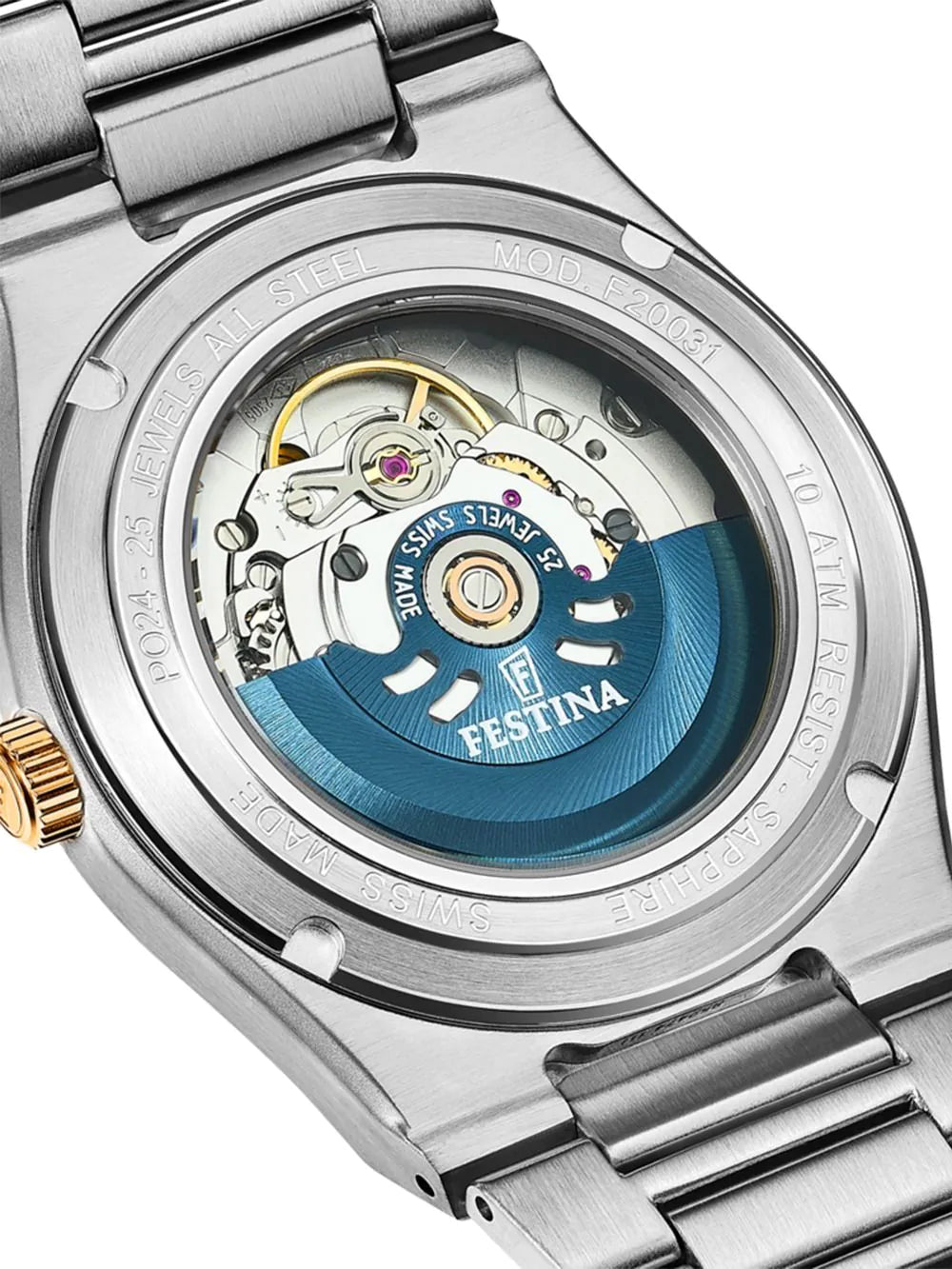 Festina F20031/2 Ladies Watch Swiss Made Rivé Automatic 35mm 10ATM