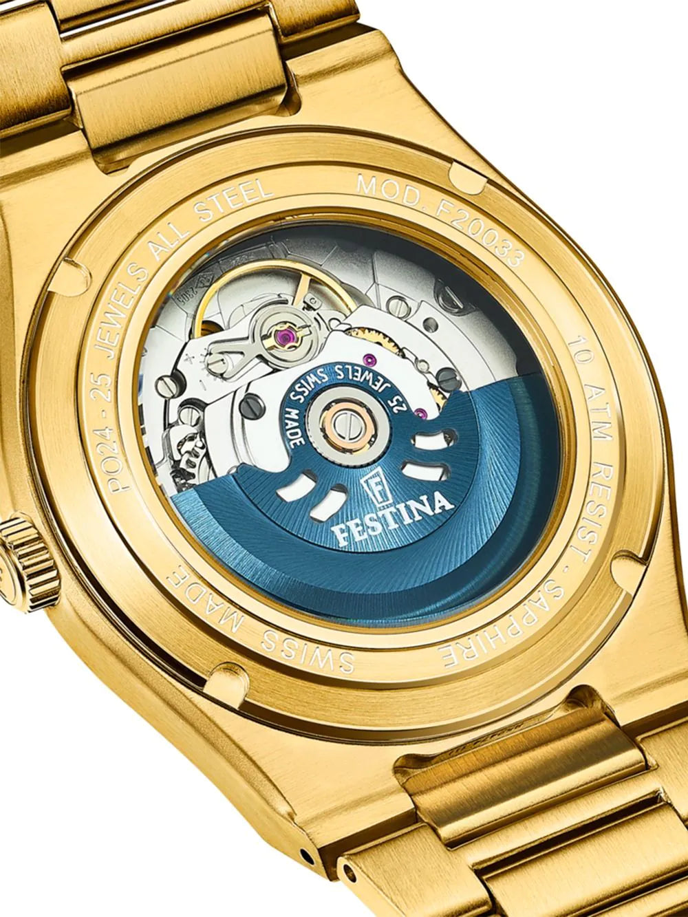 Festina F20033/1 Ladies Watch Swiss Made Rivé Automatic 35mm 10ATM